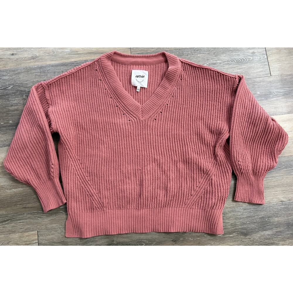 Aerie Women's V-Neck Sweater in Dusty Rose